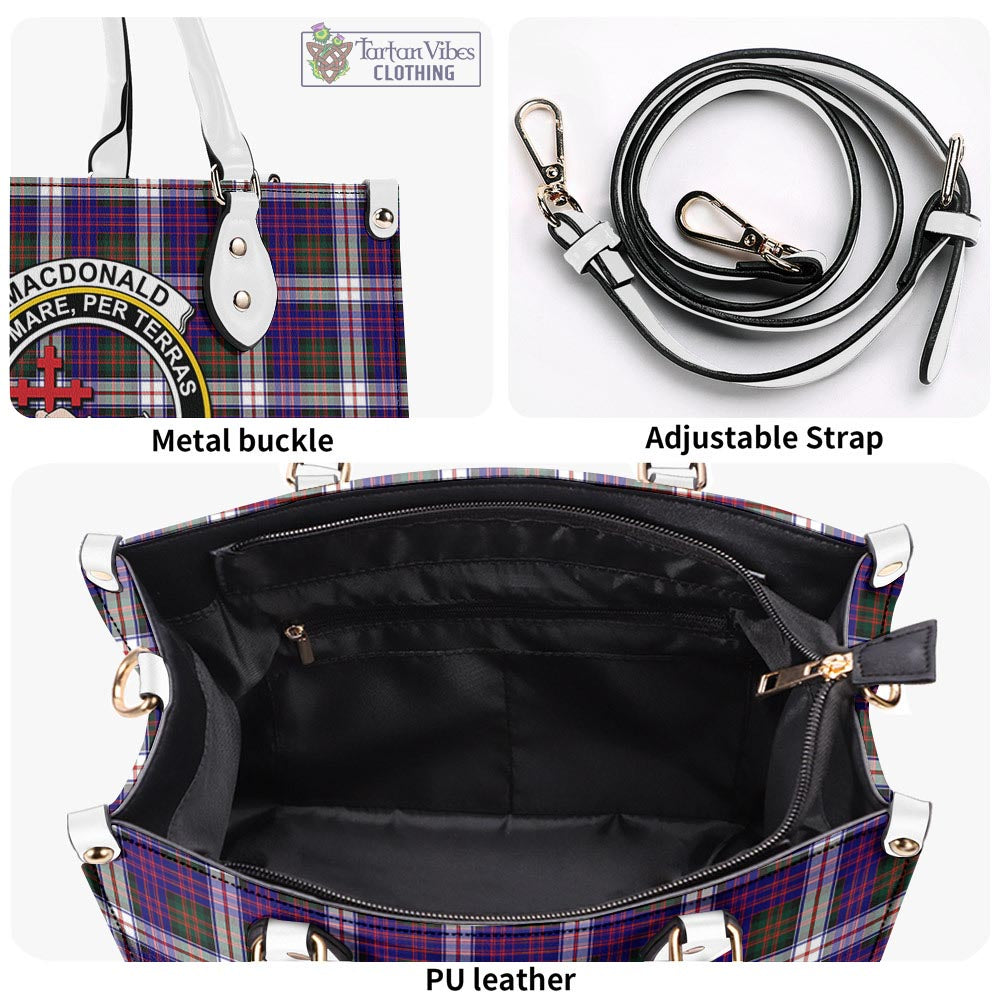 Tartan Vibes Clothing MacDonald Dress Modern Tartan Luxury Leather Handbags with Family Crest