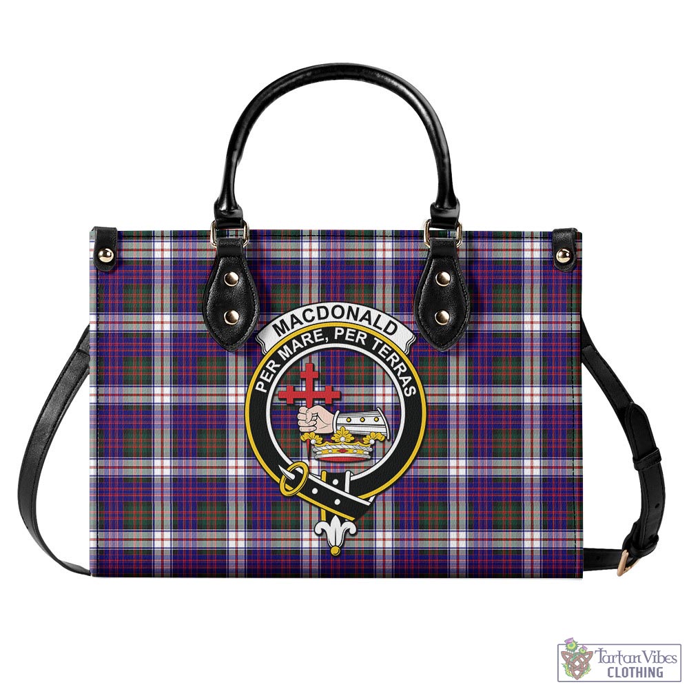 Tartan Vibes Clothing MacDonald Dress Modern Tartan Luxury Leather Handbags with Family Crest