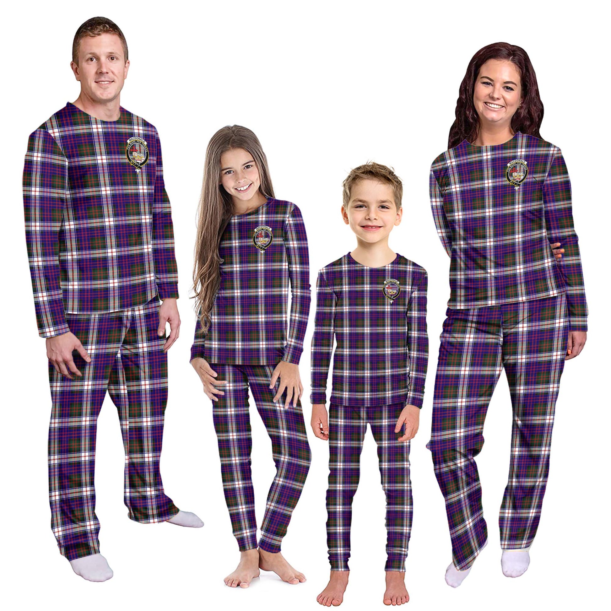 MacDonald Dress Modern Tartan Pajamas Family Set with Family Crest - Tartanvibesclothing