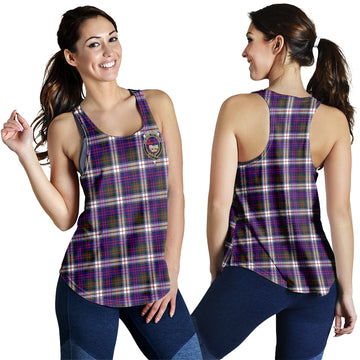 MacDonald Dress Modern Tartan Women Racerback Tanks with Family Crest