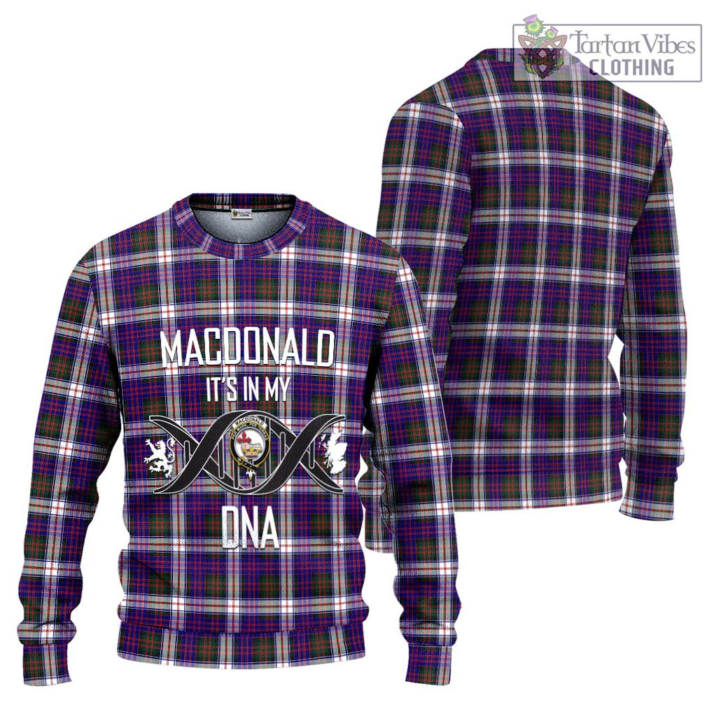 MacDonald Dress Modern Tartan Knitted Sweater with Family Crest DNA In Me Style Unisex - Tartanvibesclothing Shop