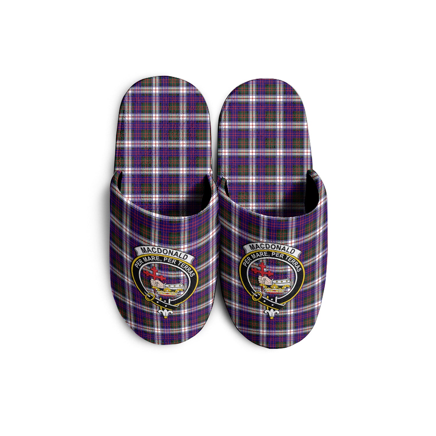 MacDonald Dress Modern Tartan Home Slippers with Family Crest - Tartanvibesclothing