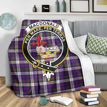 MacDonald Dress Modern Tartan Blanket with Family Crest