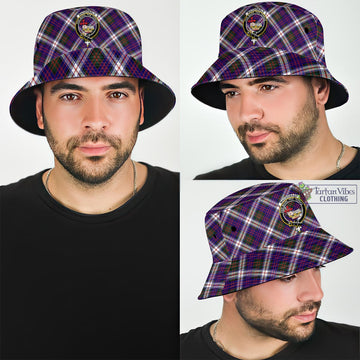 MacDonald Dress Modern Tartan Bucket Hat with Family Crest