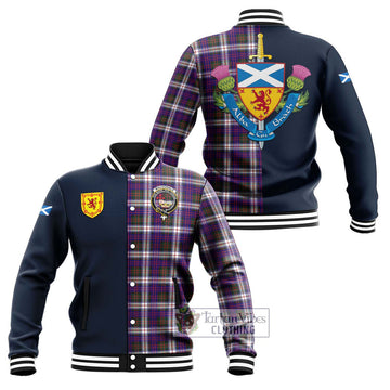 MacDonald Dress Modern Tartan Baseball Jacket Alba with Scottish Lion Royal Arm Half Style