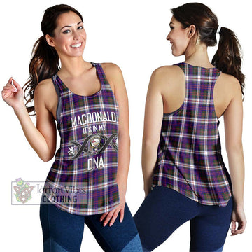 MacDonald Dress Modern Tartan Women's Racerback Tanks with Family Crest DNA In Me Style