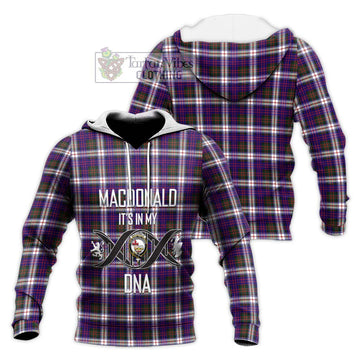 MacDonald Dress Modern Tartan Knitted Hoodie with Family Crest DNA In Me Style