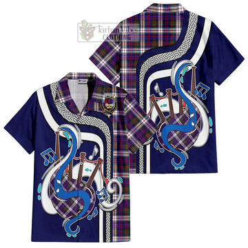 MacDonald Dress Modern Tartan Short Sleeve Button Shirt with Epic Bagpipe Style