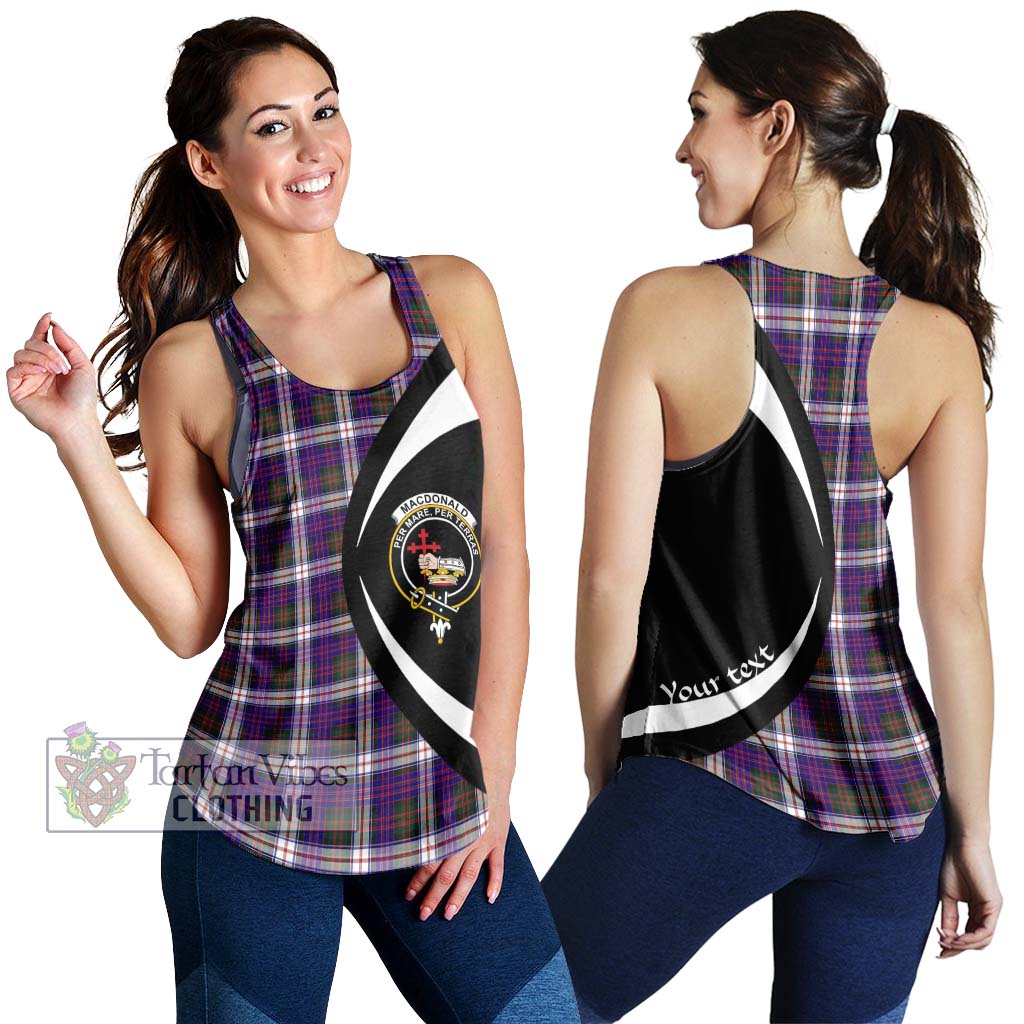 MacDonald Dress Modern Tartan Women's Racerback Tanks with Family Crest Circle Style 4XL - Tartan Vibes Clothing