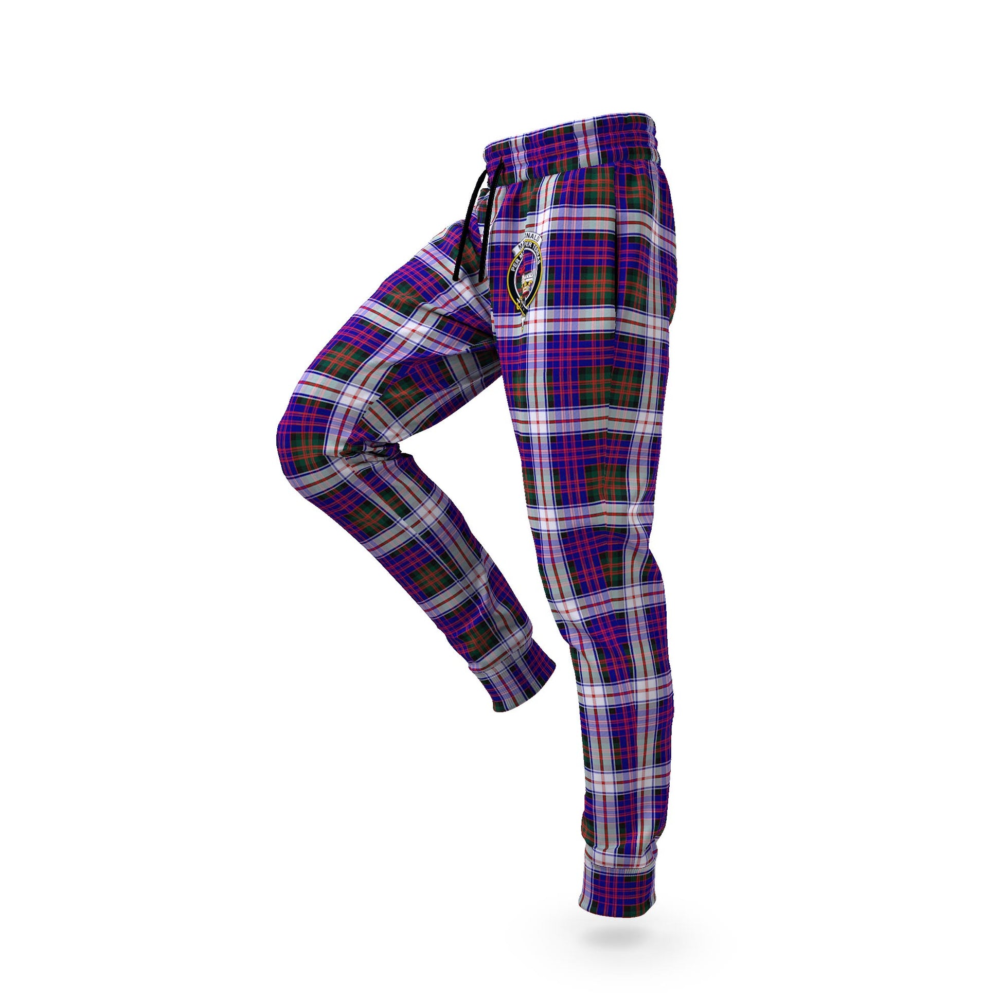 MacDonald Dress Modern Tartan Joggers Pants with Family Crest S - Tartan Vibes Clothing