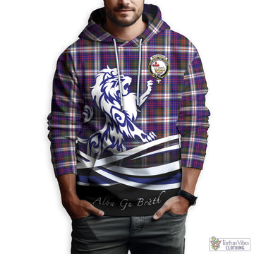 MacDonald Dress Modern Tartan Hoodie with Alba Gu Brath Regal Lion Emblem