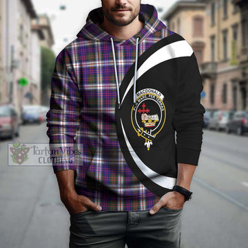 MacDonald Dress Modern Tartan Hoodie with Family Crest Circle Style