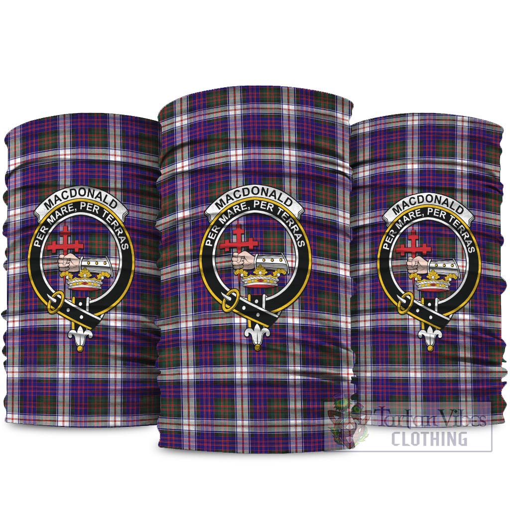 MacDonald Dress Modern Tartan Neck Gaiters, Tartan Bandanas, Tartan Head Band with Family Crest