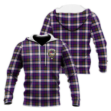 MacDonald Dress Modern Tartan Knitted Hoodie with Family Crest