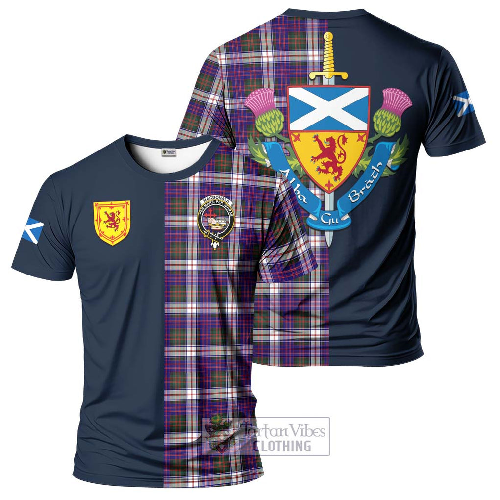 Tartan Vibes Clothing MacDonald Dress Modern Tartan T-Shirt Alba with Scottish Lion Royal Arm Half Style