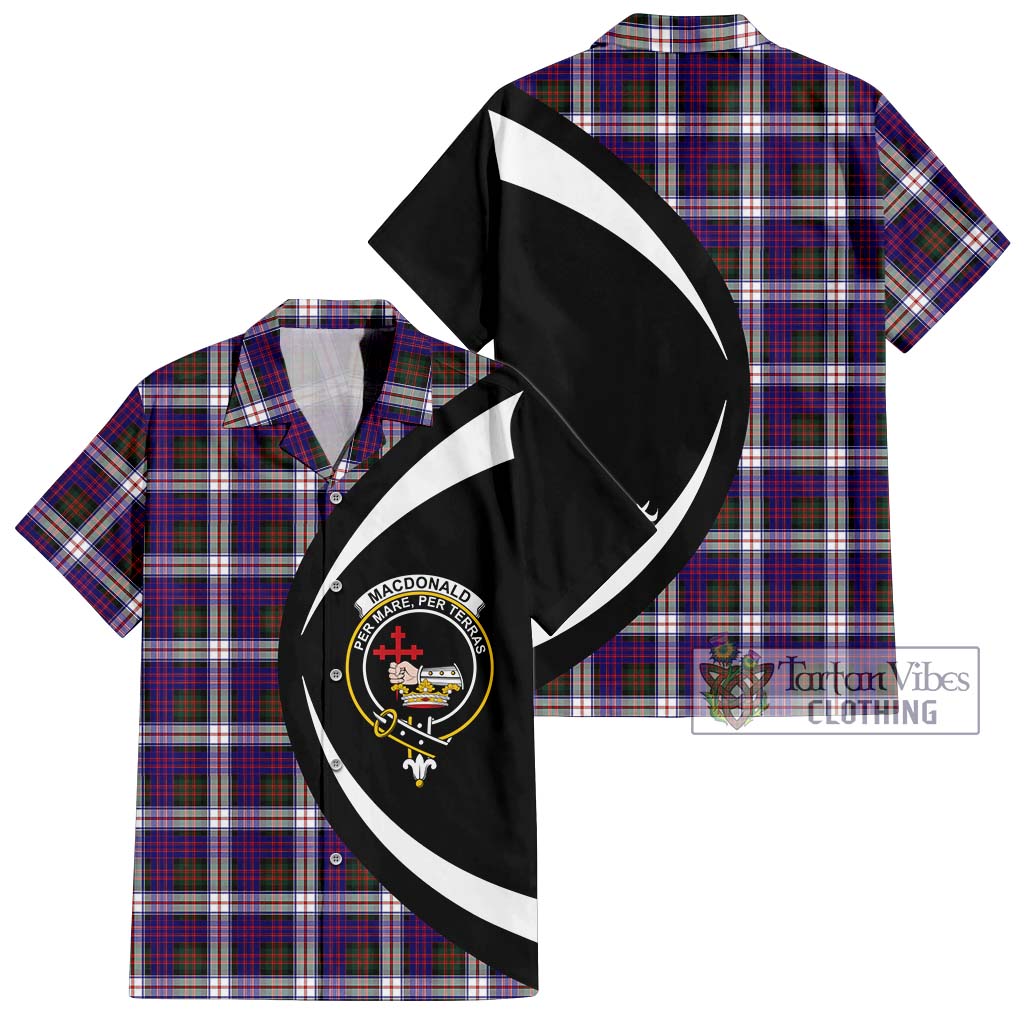 MacDonald Dress Modern Tartan Short Sleeve Button Up with Family Crest Circle Style Kid - Tartan Vibes Clothing