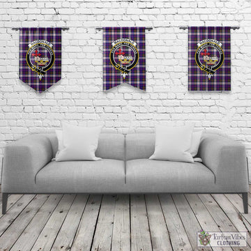 MacDonald Dress Modern Tartan Gonfalon, Tartan Banner with Family Crest