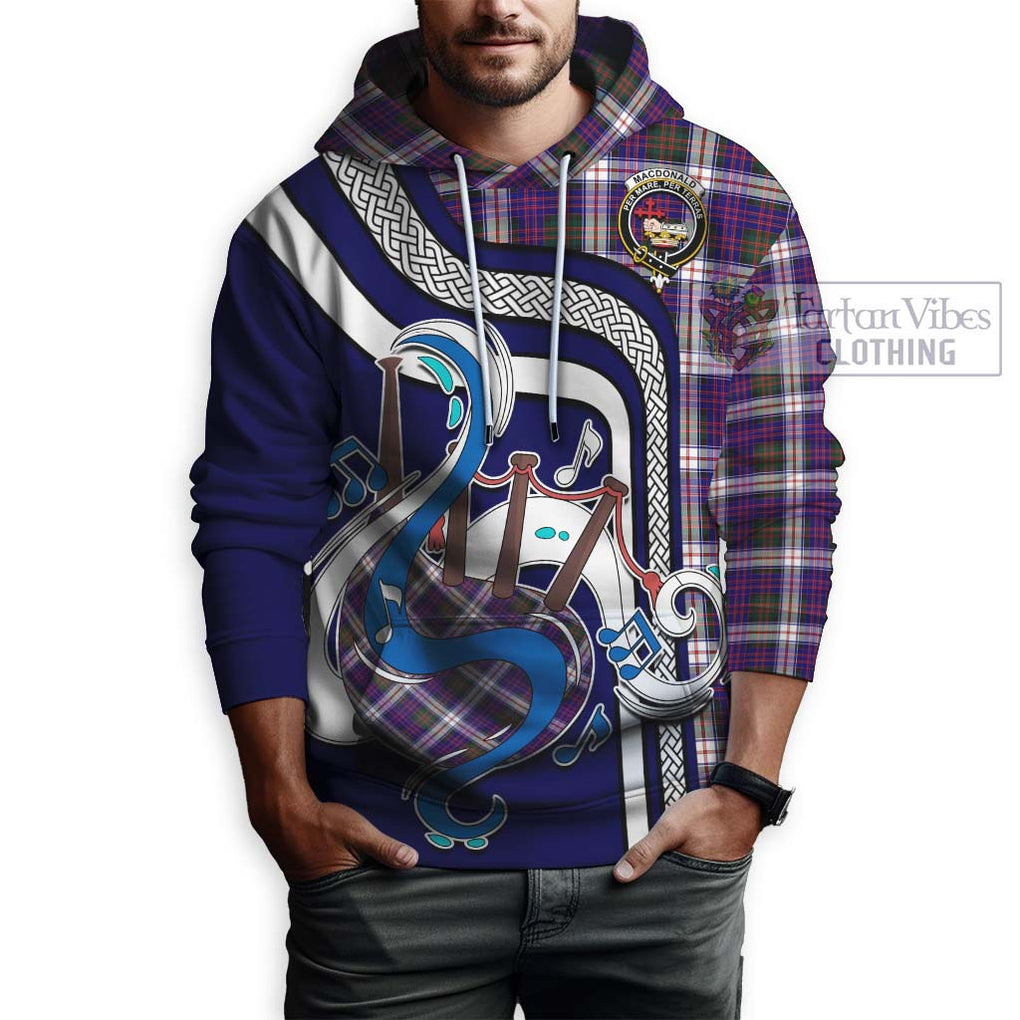 MacDonald Dress Modern Tartan Hoodie with Epic Bagpipe Style Zip Hoodie - Tartanvibesclothing Shop