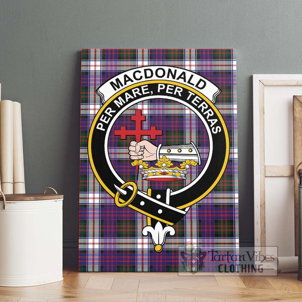 MacDonald Dress Modern Tartan Canvas Print Wall Art with Family Crest Without Frame - Tartan Vibes Clothing