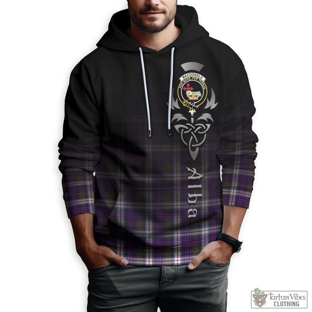 Tartan Vibes Clothing MacDonald Dress Modern Tartan Hoodie Featuring Alba Gu Brath Family Crest Celtic Inspired