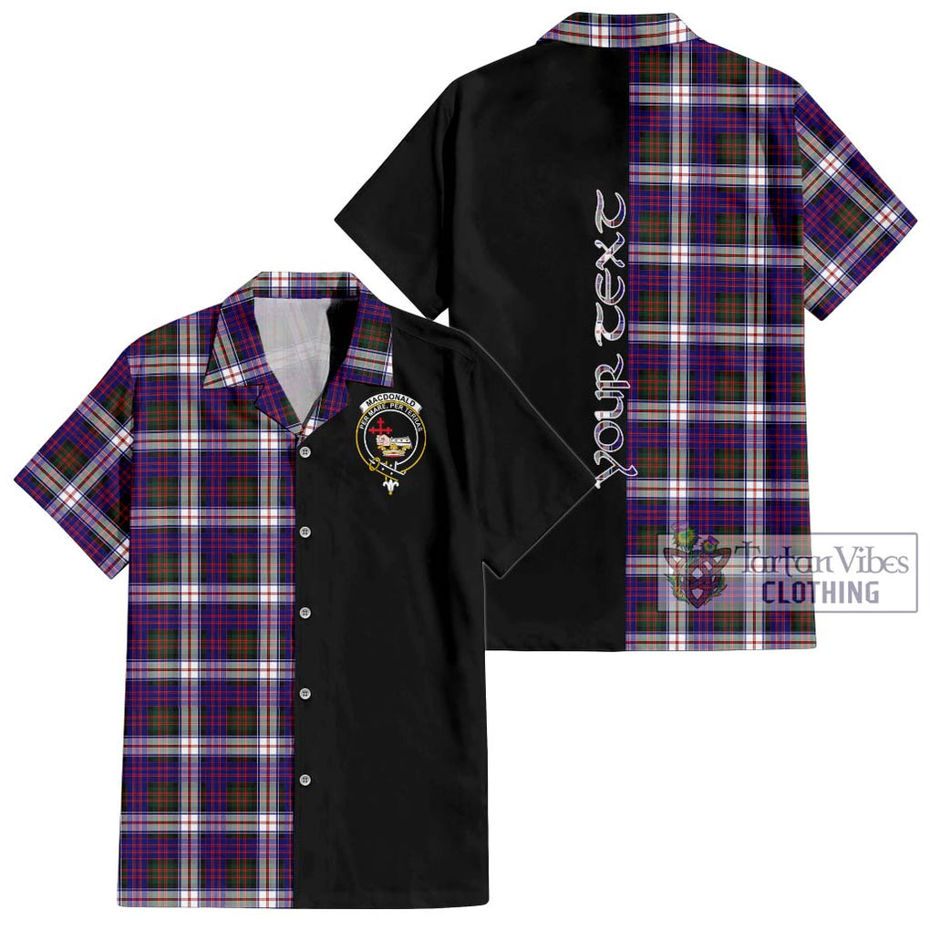 MacDonald Dress Modern Tartan Short Sleeve Button Shirt with Family Crest and Half Of Me Style Kid - Tartanvibesclothing Shop