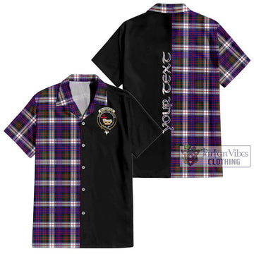 MacDonald Dress Modern Tartan Short Sleeve Button Shirt with Family Crest and Half Of Me Style