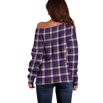 MacDonald Dress Modern Tartan Off Shoulder Women Sweater with Family Crest