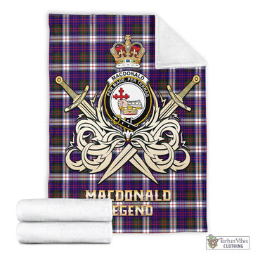 MacDonald Dress Modern Tartan Blanket with Clan Crest and the Golden Sword of Courageous Legacy