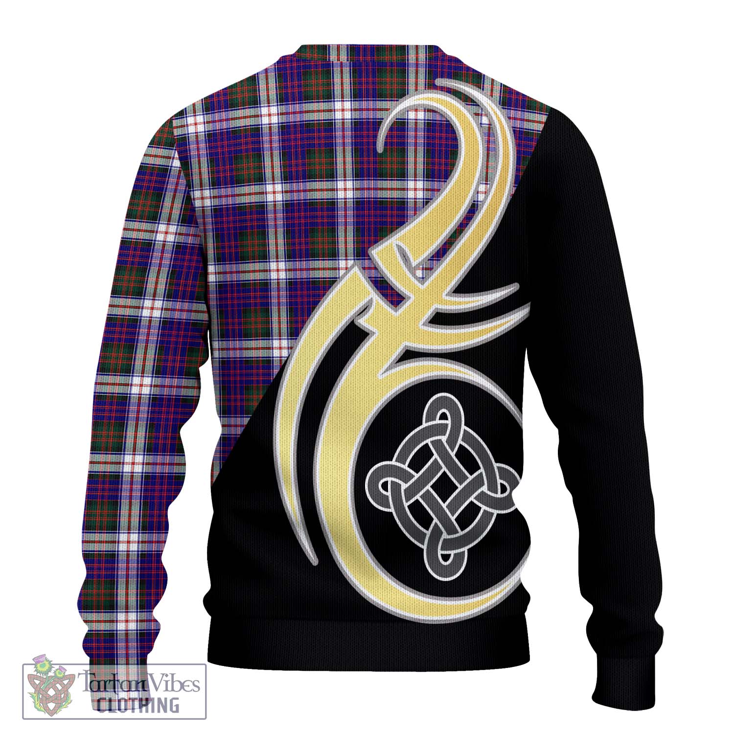 MacDonald Dress Modern Tartan Knitted Sweater with Family Crest and Celtic Symbol Style - Tartan Vibes Clothing