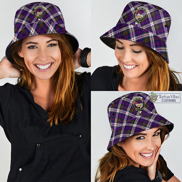 MacDonald Dress Modern Tartan Bucket Hat with Family Crest