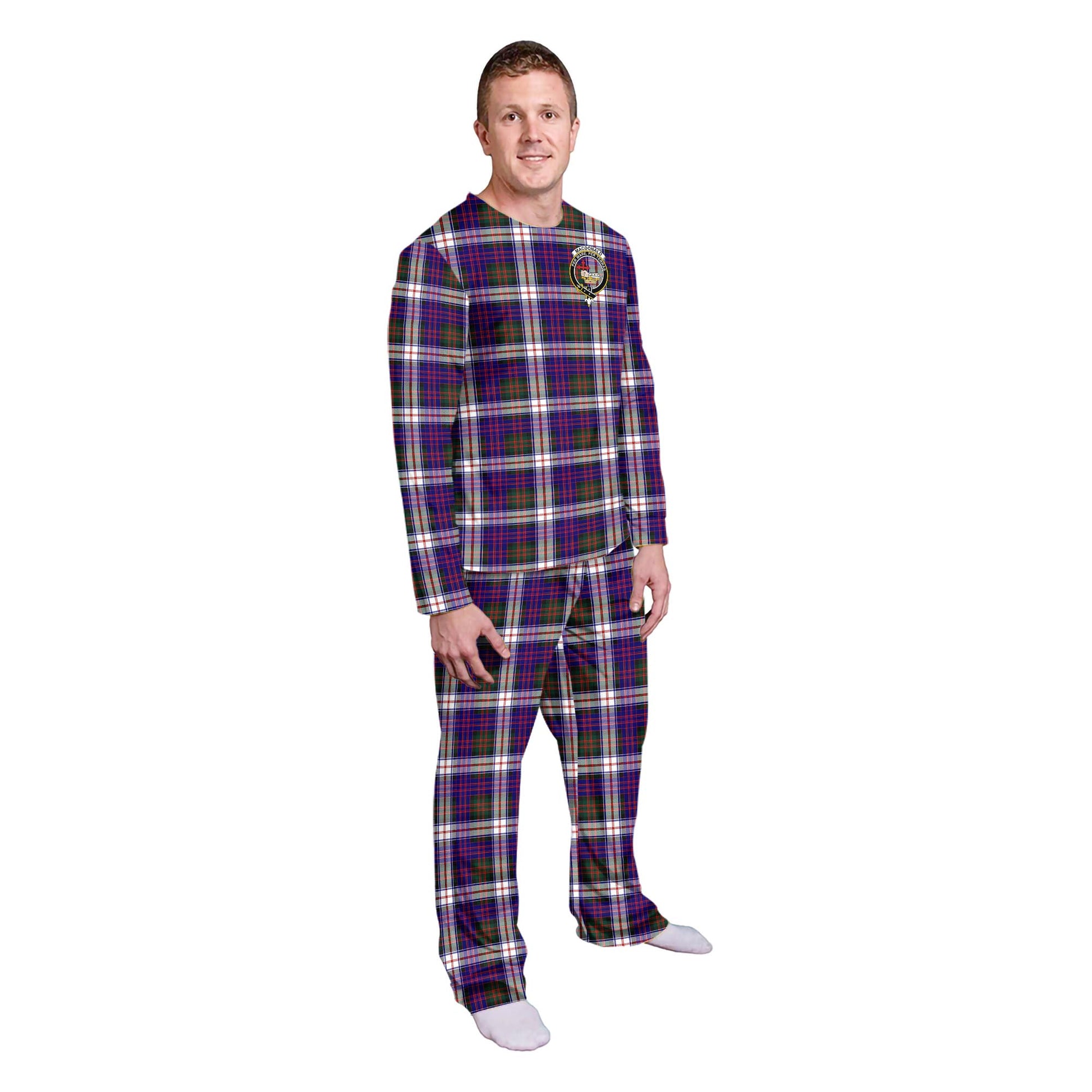 MacDonald Dress Modern Tartan Pajamas Family Set with Family Crest - Tartanvibesclothing