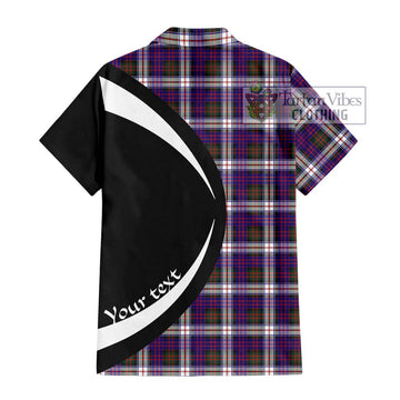 MacDonald Dress Modern Tartan Short Sleeve Button Up with Family Crest Circle Style