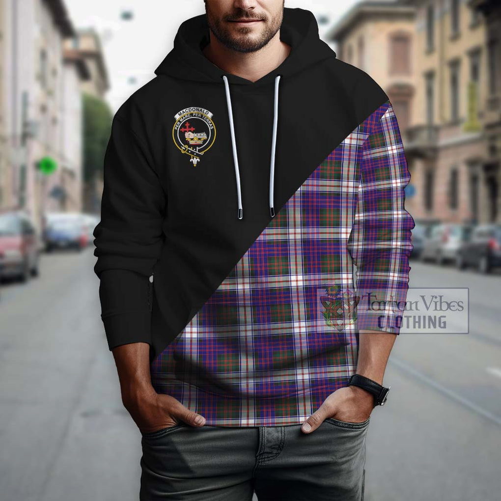 MacDonald Dress Modern Tartan Hoodie with Family Crest and Military Logo Style - Tartanvibesclothing Shop