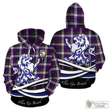 MacDonald Dress Modern Tartan Hoodie with Alba Gu Brath Regal Lion Emblem