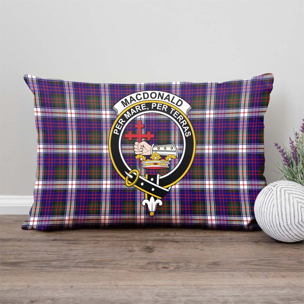 MacDonald Dress Modern Tartan Pillow Cover with Family Crest Rectangle Pillow Cover - Tartanvibesclothing