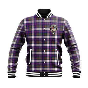 MacDonald Dress Modern Tartan Baseball Jacket with Family Crest