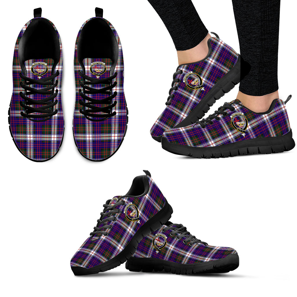 MacDonald Dress Modern Tartan Sneakers with Family Crest - Tartan Vibes Clothing