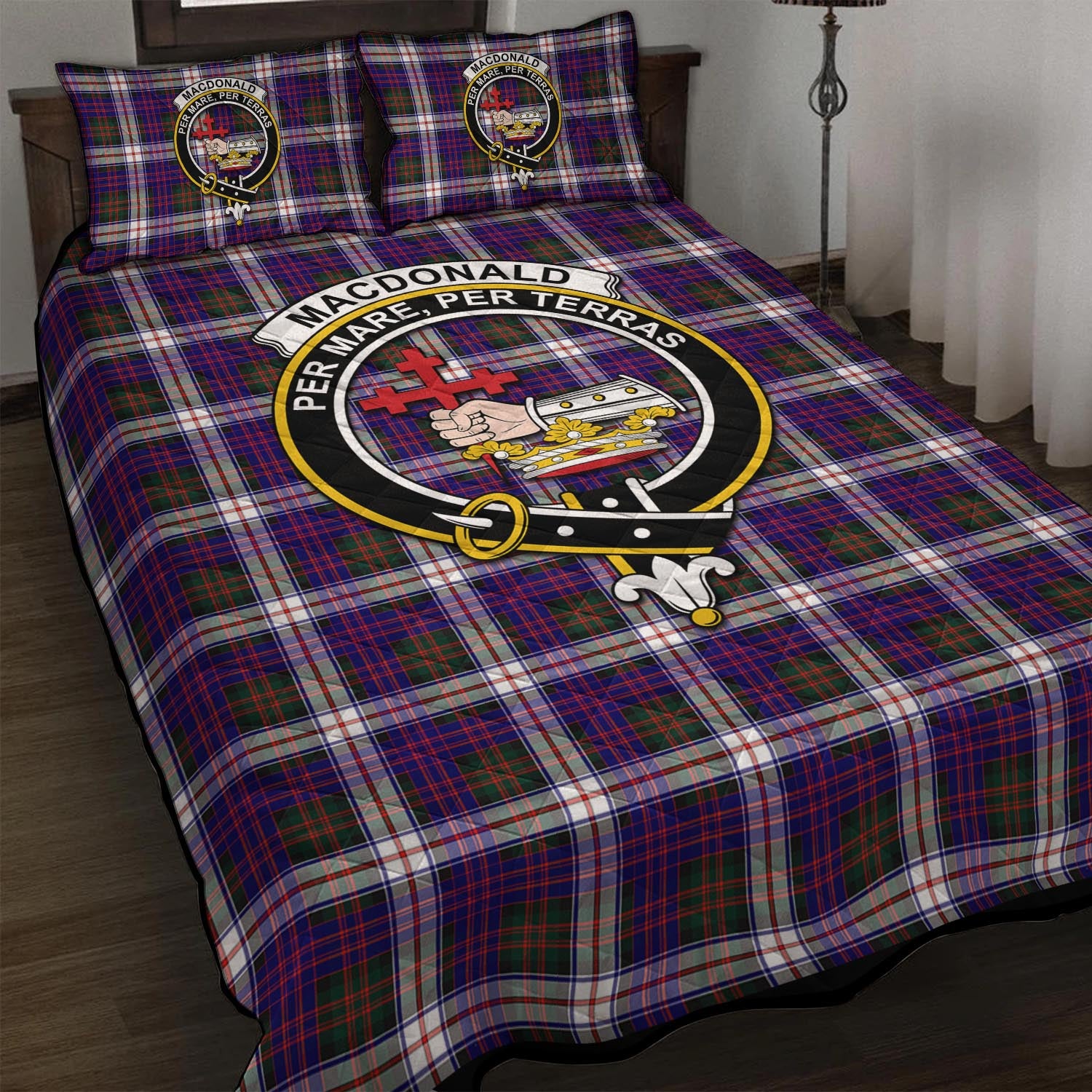 MacDonald Dress Modern Tartan Quilt Bed Set with Family Crest - Tartan Vibes Clothing