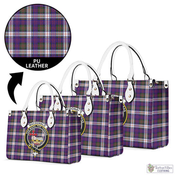 MacDonald Dress Modern Tartan Luxury Leather Handbags with Family Crest