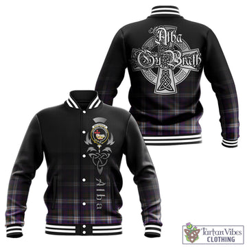 MacDonald Dress Modern Tartan Baseball Jacket Featuring Alba Gu Brath Family Crest Celtic Inspired