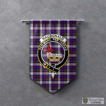 MacDonald Dress Modern Tartan Gonfalon, Tartan Banner with Family Crest