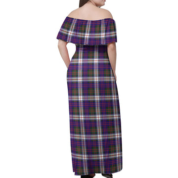 MacDonald Dress Modern Tartan Off Shoulder Long Dress