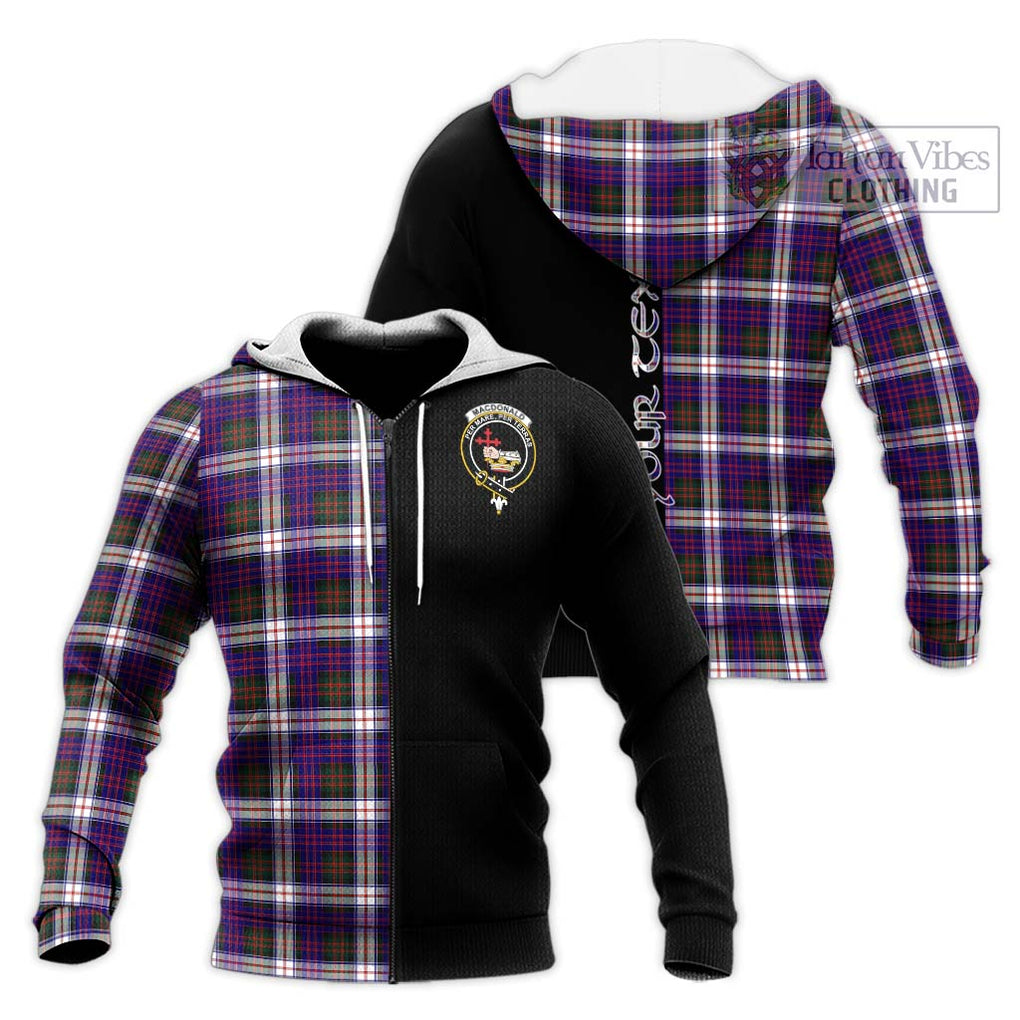 MacDonald Dress Modern Tartan Knitted Hoodie with Family Crest and Half Of Me Style Unisex Knitted Zip Hoodie - Tartanvibesclothing Shop