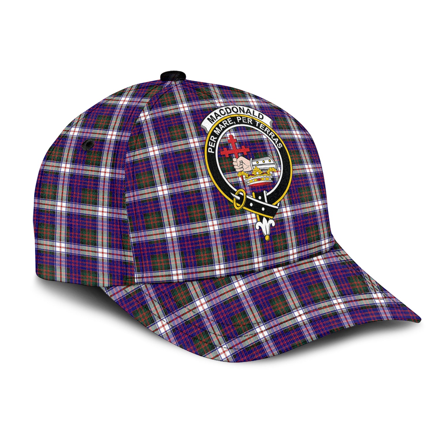 MacDonald Dress Modern Tartan Classic Cap with Family Crest - Tartan Vibes Clothing