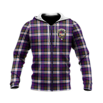 MacDonald Dress Modern Tartan Knitted Hoodie with Family Crest