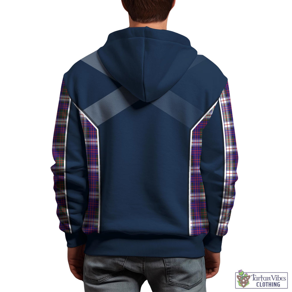 Tartan Vibes Clothing MacDonald Dress Modern Tartan Hoodie with Family Crest and Scottish Thistle Vibes Sport Style