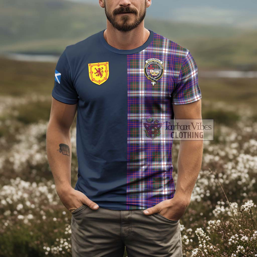 Tartan Vibes Clothing MacDonald Dress Modern Tartan T-Shirt Alba with Scottish Lion Royal Arm Half Style