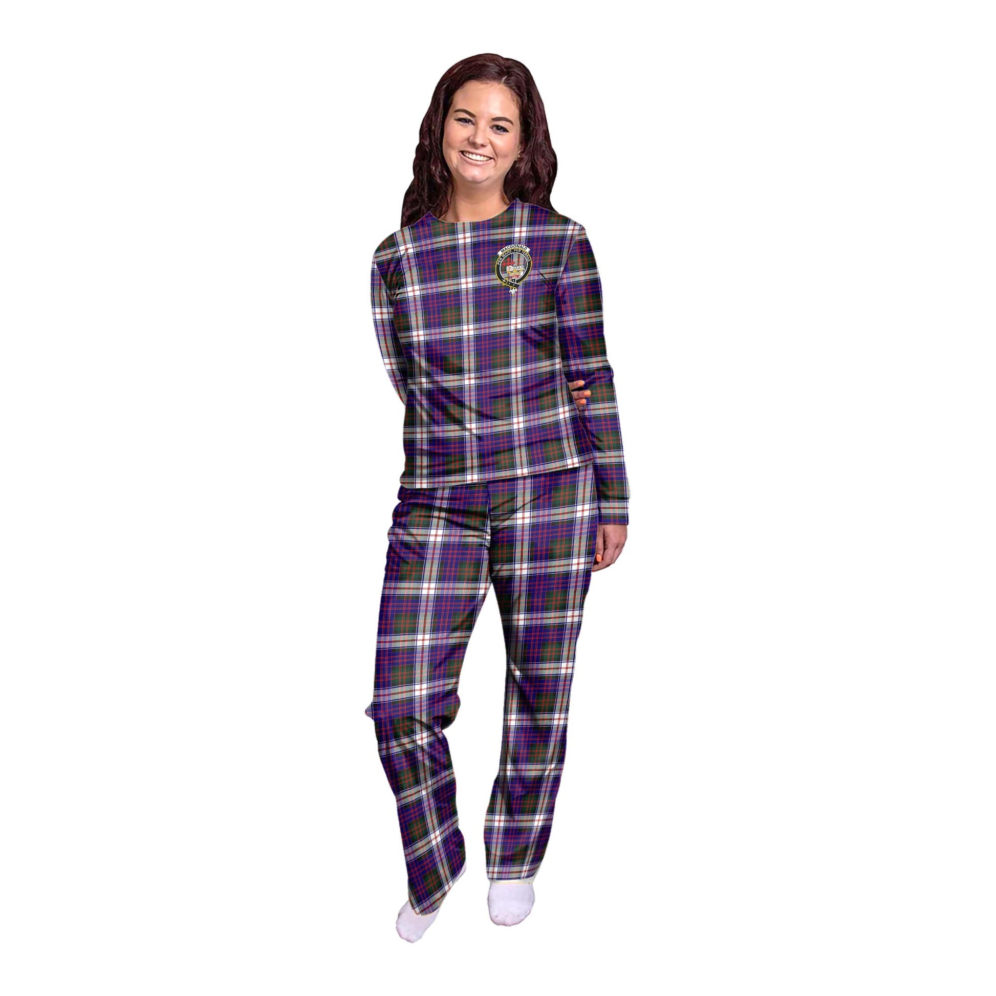 MacDonald Dress Modern Tartan Pajamas Family Set with Family Crest - Tartanvibesclothing