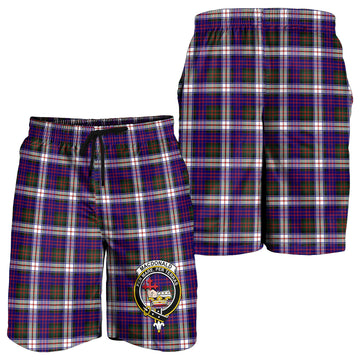 MacDonald Dress Modern Tartan Mens Shorts with Family Crest