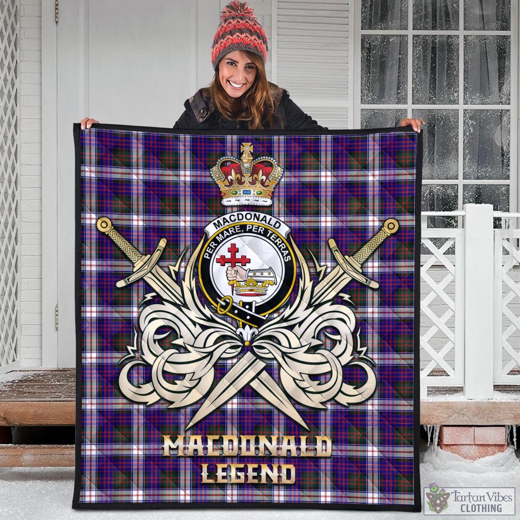 Tartan Vibes Clothing MacDonald Dress Modern Tartan Quilt with Clan Crest and the Golden Sword of Courageous Legacy